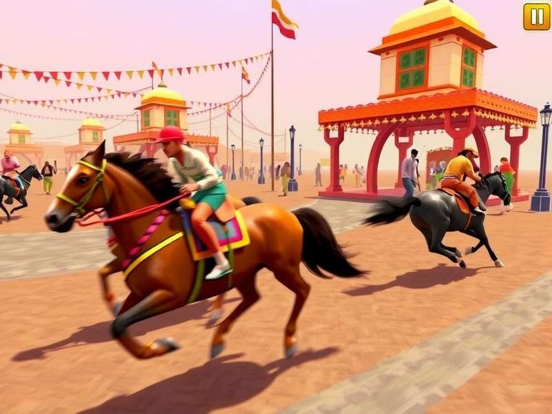 Gleeful Gallop gameplay screenshot showing horse racing